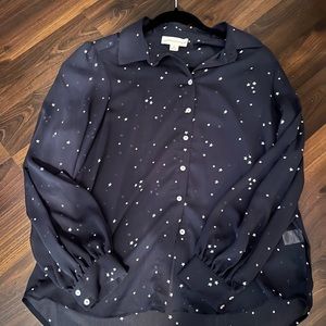 Lovestitch sheer black starry blouse